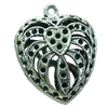 Hollow Bali Pendant. Fashion Zinc Alloy Jewelry Findings. Heart 28x24mm. Sold by Bag
