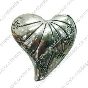 Pendant. Fashion Zinc Alloy jewelry findings. Heart 26x24mm. Sold by Bag