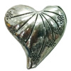 Pendant. Fashion Zinc Alloy jewelry findings. Heart 26x24mm. Sold by Bag
