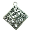 Hollow Bali Pendant. Fashion Zinc Alloy Jewelry Findings. Diamond 39x37mm. Sold by PC
