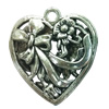 Hollow Bali Pendant. Fashion Zinc Alloy Jewelry Findings. Heart 39x36mm. Sold by PC