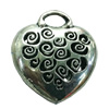 Hollow Bali Pendant. Fashion Zinc Alloy Jewelry Findings. Heart 37x33mm. Sold by PC
