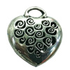 Hollow Bali Pendant. Fashion Zinc Alloy Jewelry Findings. Heart 37x33mm. Sold by PC