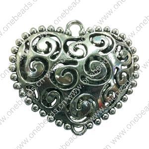 Connector. Fashion Zinc Alloy Jewelry Findings. Heart 54x60mm. Sold by PC