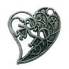 Pendant. Fashion Zinc Alloy jewelry findings. Heart 26x23mm. Sold by Bag
