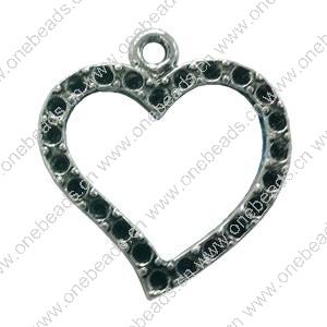 Pendant. Fashion Zinc Alloy jewelry findings. Heart 27x25mm. Sold by Bag