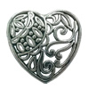 Pendant. Fashion Zinc Alloy jewelry findings. Heart 24x23mm. Sold by Bag
