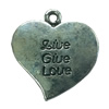 Pendant. Fashion Zinc Alloy jewelry findings. Heart 28x25mm. Sold by Bag
