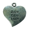 Pendant. Fashion Zinc Alloy jewelry findings. Heart 28x25mm. Sold by Bag
