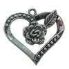 Pendant. Fashion Zinc Alloy jewelry findings. Heart 28x28mm. Sold by Bag
