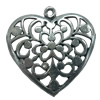 Pendant. Fashion Zinc Alloy jewelry findings. Heart 28x30mm. Sold by Bag
