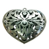 Hollow Bali Pendant. Fashion Zinc Alloy Jewelry Findings. Heart 75x65mm. Sold by PC
