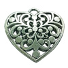 Hollow Bali Pendant. Fashion Zinc Alloy Jewelry Findings. Heart 30x33mm. Sold by PC
