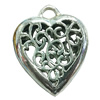 Hollow Bali Pendant. Fashion Zinc Alloy Jewelry Findings. Heart 47x40mm. Sold by PC