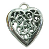 Hollow Bali Pendant. Fashion Zinc Alloy Jewelry Findings. Heart 62x50mm. Sold by PC
