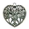 Hollow Bali Pendant. Fashion Zinc Alloy Jewelry Findings. Heart 48x45mm. Sold by PC