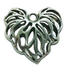 Hollow Bali Pendant. Fashion Zinc Alloy Jewelry Findings. Heart 45x46mm. Sold by PC
