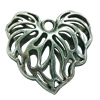 Hollow Bali Pendant. Fashion Zinc Alloy Jewelry Findings. Heart 45x46mm. Sold by PC