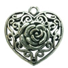 Hollow Bali Pendant. Fashion Zinc Alloy Jewelry Findings. Heart 34x34mm. Sold by PC