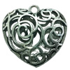 Hollow Bali Pendant. Fashion Zinc Alloy Jewelry Findings. Heart 35x35mm. Sold by PC