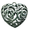 Hollow Bali Pendant. Fashion Zinc Alloy Jewelry Findings. Heart 50x50mm. Sold by PC

