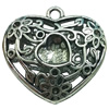 Hollow Bali Pendant. Fashion Zinc Alloy Jewelry Findings. Heart 35x39mm. Sold by PC
