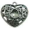 Hollow Bali Pendant. Fashion Zinc Alloy Jewelry Findings. Heart 47x52mm. Sold by PC