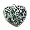 Hollow Bali Pendant. Fashion Zinc Alloy Jewelry Findings. Heart 34x34mm. Sold by PC
