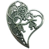 Pendant. Fashion Zinc Alloy jewelry findings. Heart 44x35mm. Sold by Bag
