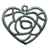 Pendant. Fashion Zinc Alloy jewelry findings. Heart 36x40mm. Sold by PC
