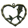 Pendant. Fashion Zinc Alloy jewelry findings. Heart 36x38mm. Sold by PC
