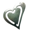 Pendant. Fashion Zinc Alloy jewelry findings. Heart 45x36mm. Sold by Bag
