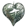 Pendant. Fashion Zinc Alloy jewelry findings. Heart 49x43mm. Sold by PC
