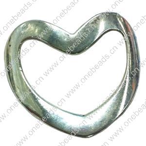 Connector. Fashion Zinc Alloy Jewelry Findings. Heart 44x48mm. Sold by Bag