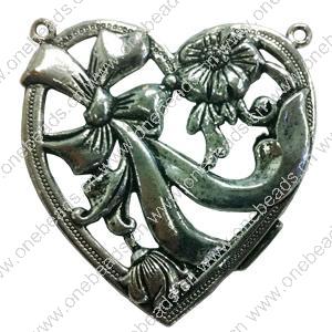 Connector. Fashion Zinc Alloy Jewelry Findings. Heart 55x53mm. Sold by PC