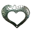 Connector. Fashion Zinc Alloy Jewelry Findings. Heart 51x59mm. Sold by PC
