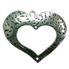 Connector. Fashion Zinc Alloy Jewelry Findings. Heart 51x59mm. Sold by PC