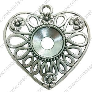 Pendant. Fashion Zinc Alloy jewelry findings. Heart 58x58mm. Sold by PC