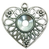 Pendant. Fashion Zinc Alloy jewelry findings. Heart 58x58mm. Sold by PC
