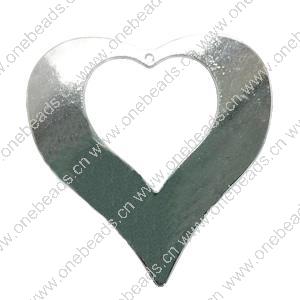 Pendant. Fashion Zinc Alloy jewelry findings. Heart 70x66mm. Sold by PC