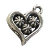 Pendant. Fashion Zinc Alloy jewelry findings. Heart 14x14mm. Sold by Bag
