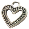 Pendant. Fashion Zinc Alloy jewelry findings. Heart 15x13mm. Sold by Bag
