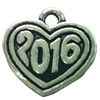 Pendant. Fashion Zinc Alloy jewelry findings. Heart 15x14mm. Sold by Bag
