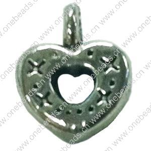 Pendant. Fashion Zinc Alloy jewelry findings. Heart 11x8mm. Sold by Bag