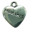 Pendant. Fashion Zinc Alloy jewelry findings. Heart 16x14mm. Sold by Bag
