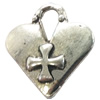 Pendant. Fashion Zinc Alloy jewelry findings. Heart 16x14mm. Sold by Bag
