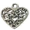 Pendant. Fashion Zinc Alloy jewelry findings. Heart 15x16mm. Sold by Bag
