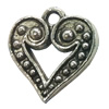 Pendant. Fashion Zinc Alloy jewelry findings. Heart 17x15mm. Sold by Bag
