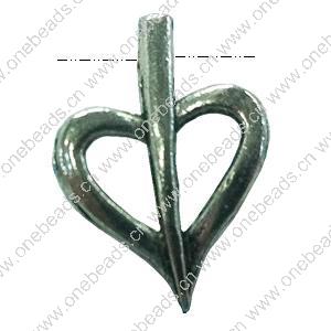 Pendant. Fashion Zinc Alloy jewelry findings. Heart 20x14mm. Sold by Bag