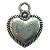 Pendant. Fashion Zinc Alloy jewelry findings. Heart 22x17mm. Sold by Bag
